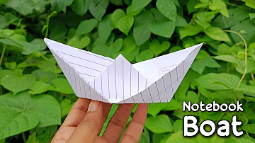 how to make notebook paper boat, only 1 Minutes paper boat, notebook paper se boat kese banaye