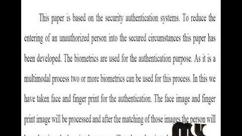 Mutual dependency of features in multimodal biometric Systems | Final Year Projects 2016