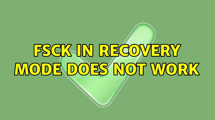 fsck in recovery mode does not work (2 Solutions!!)