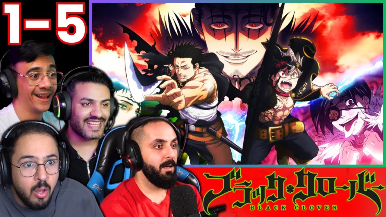 ردة فعل العرب على بداية بلاك كلوفر🍀الحلقة 1 الى 5 | Black Clover Episode 1 to 5 Reaction