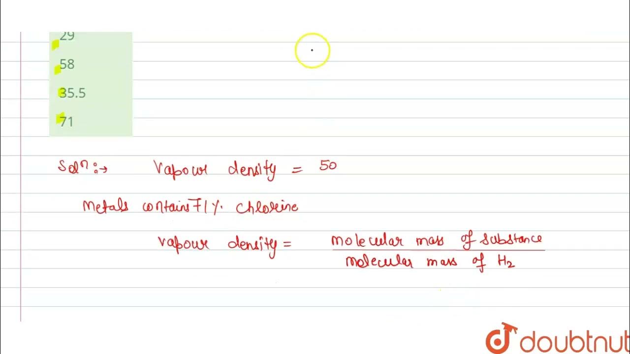 The chloride of a metal contains 71 chlorine by weight and the vapour density of it is 50. The