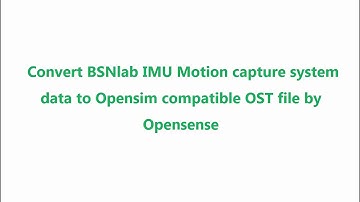 Import BSNlab IMU-based Mocap system data to Opensim