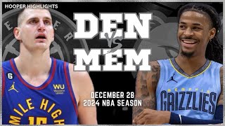 Denver Nuggets vs Memphis Grizzlies Full Game Highlights | Dec 28 | 2024 NBA Season