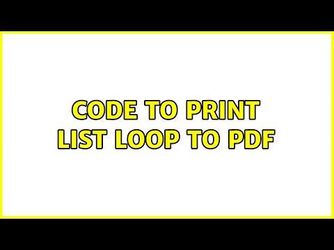 Code to Print List Loop to PDF