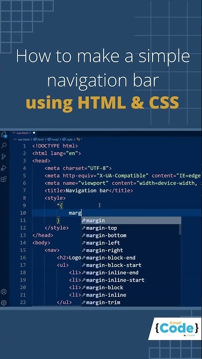 How to Make Simple Navigation Bar in HTML and CSS? | #Shorts ...
