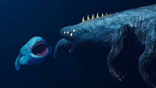 scp 1548 vs mega worm and mega bloop | sea monsters animation part 2