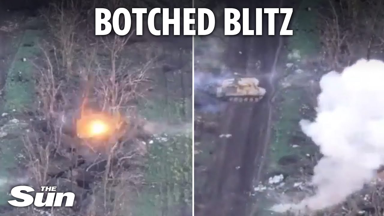 Ukraine drones blast invading soldiers as Russian tanks explode in smoke