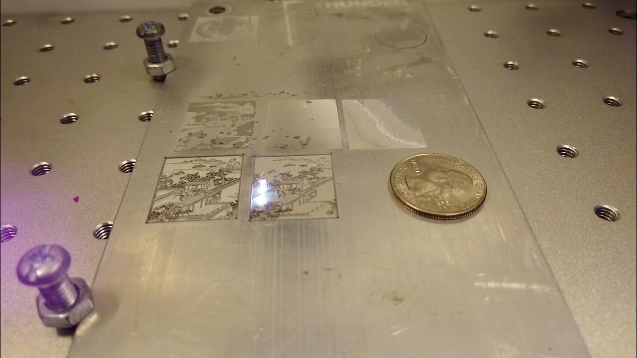 first 3d relief on alum. with lightburn galvo beta 3d slice for grayscale depth maps YouTube