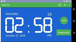 Android LED Digital Clock with Seconds , Stopwatch and Timer screenshot 1