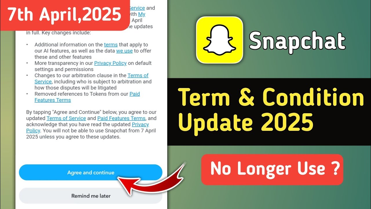 Snapchat New Update | Snapchat Updating Terms of Service Update | Snapchat Agree and Continue Popup