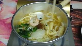 [お水がいらない] 鍋焼うどんを作っていくよ。(冷凍食品)