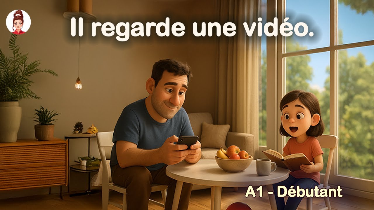 🇫🇷 Le père et la fille sont à la maison – description en français – A1