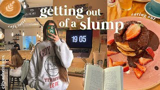 getting out of a slump | taking a step back, spending time alone, cafe hopping