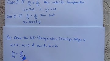 Differential Equations Reducible Into Homogeneous form (I)