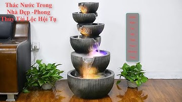 Thác Nước Trong Nhà Phong Thủy “Tài Lộc Hội Tụ” Nét Đẹp Của Sự Sống Động Và Cong Tròn Mềm Mại