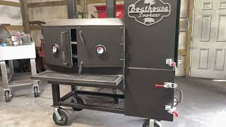 Boathouse Smoker 42” x 27” Horizontal reverse flow￼ with warming cabinet. “El Gordo”