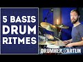 De 5 Belangrijkste Basis Drum Ritmes // Drumles van DrummerMartijn