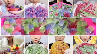 COLOURFUL MINI ICE CUBES EATING | EXTRA CRUNCHY | ICE EATING ASMR | CRUNCHY ICY ASMR