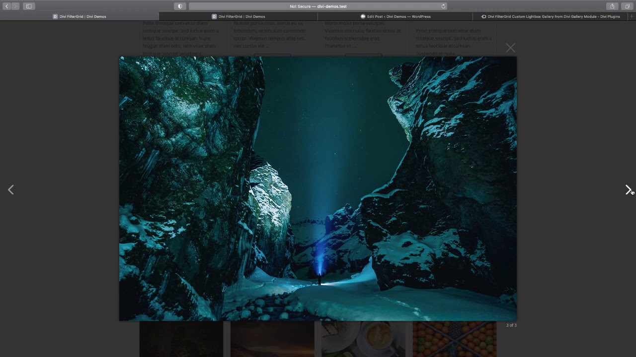Divi Filtergrid Custom Lightbox Gallery YouTube