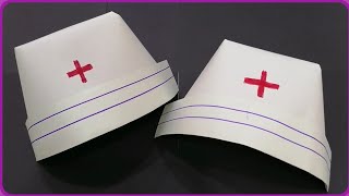 كيف اصنع قبعة ممرضة بالورق/ make nurse cap