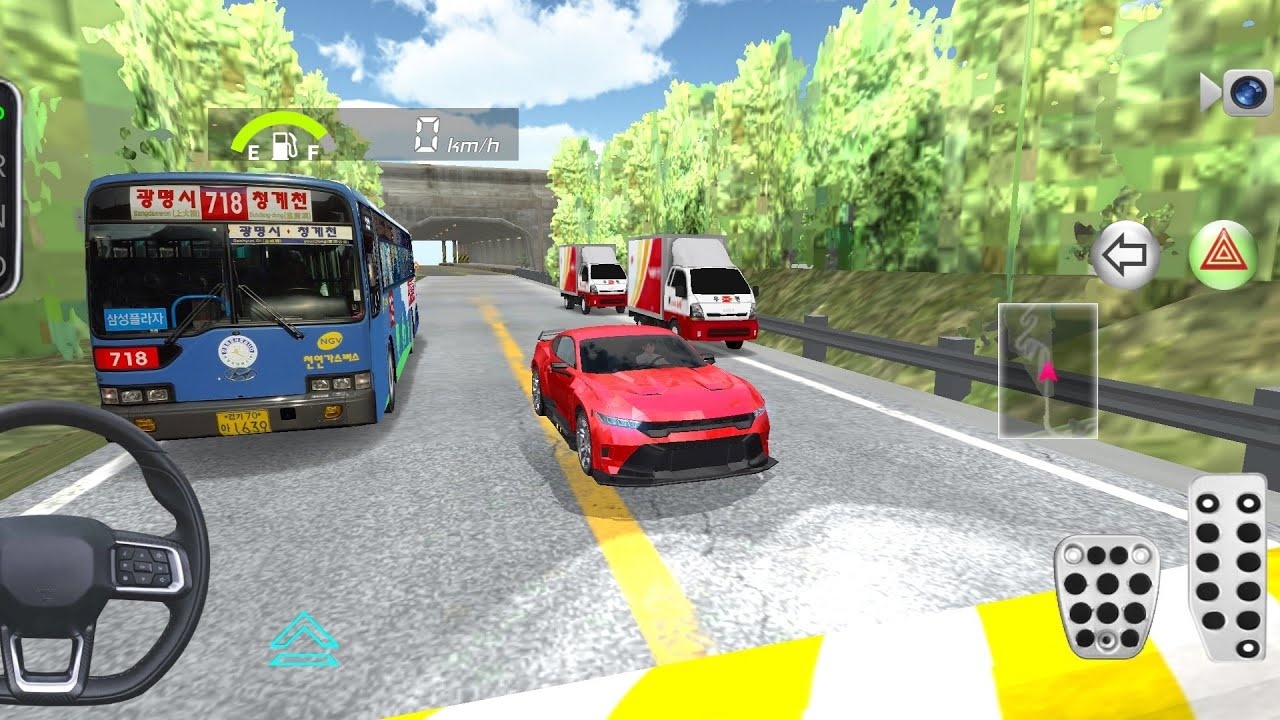 The car Drive with highway Driving to Parking