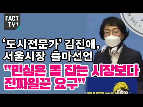 ‘도시전문가’ 김진애, 서울시장 출마선언…“민심은 폼 잡는 시장보다 진짜일꾼 요구”