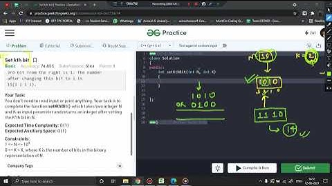 Bit Manipulation : Set kth bit || Cisco || Qualcomm