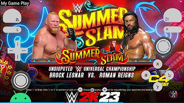 WWE 2K23 Wii Dolphin Emulator On Android | Brock Lesnar Vs. Roman Reigns WWE Championship | Gameplay