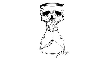 Skull Hourglass inking time lapse.