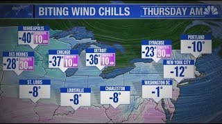 Extreme Cold: Temps falling into negative territory for 75+ million people
