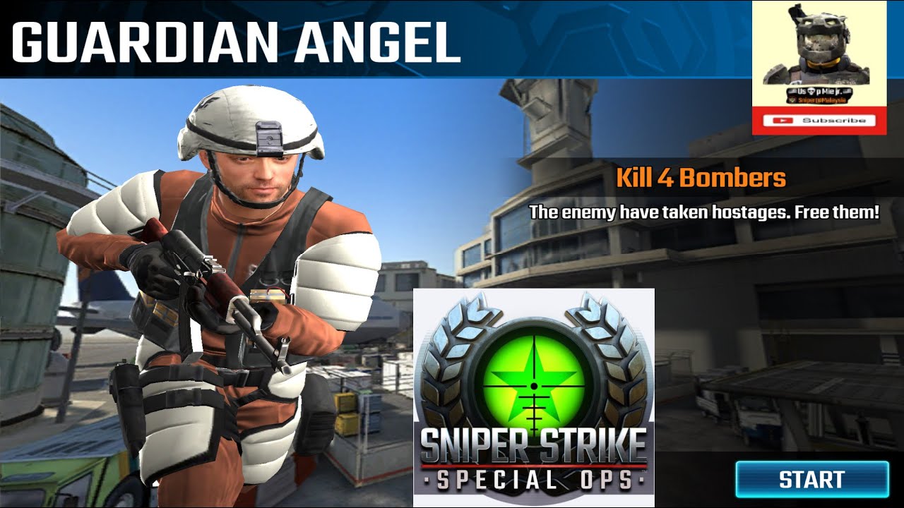 Zone 10 Airport rifle mission #25 guardian angel, sniper strike : special ops ( iOS & Android )