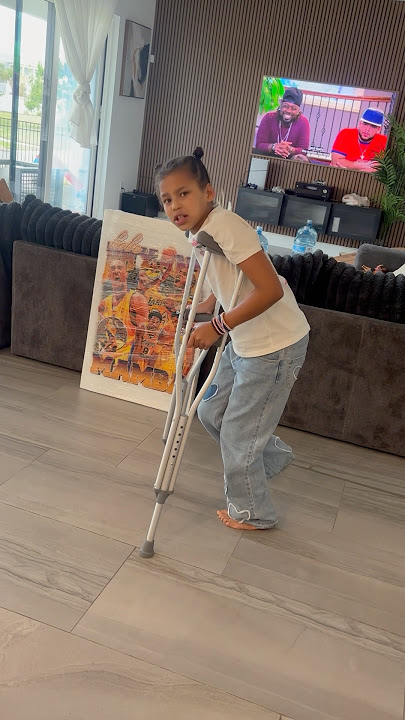 Dad catches daughter walking on crutches because of this #shorts