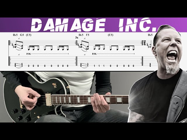 METALLICA - DAMAGE INC. (Guitar cover with TAB | Lesson) class=