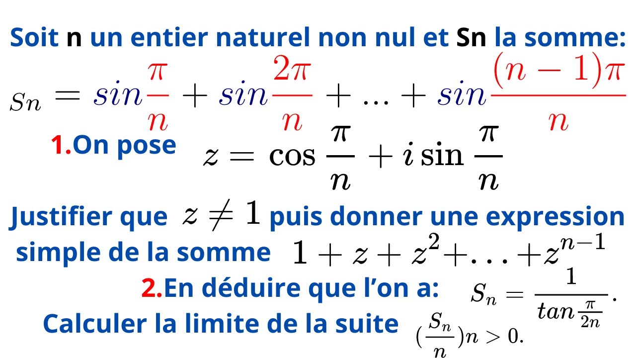 NOMBRES COMPLEXES ET SUITE NUMERIQUE