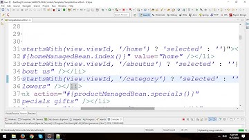 Building An ECommerce Store Using JSF Framework - Part 2 - Active Menu Highlight
