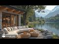 Gentle Jazz In Tranquil Lakeside Ambience Peaceful Morning Jazz In Cozy Cabin For Healing Mind