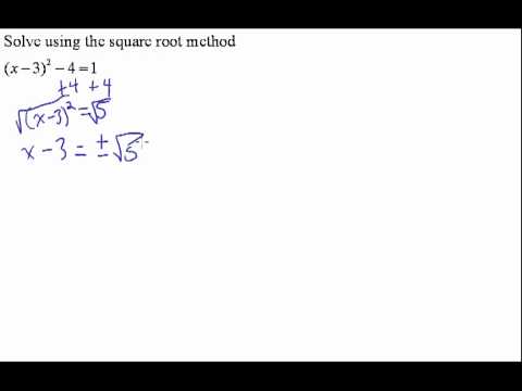 Square Root Method to solve Quadratic Equations (Example 2) - YouTube