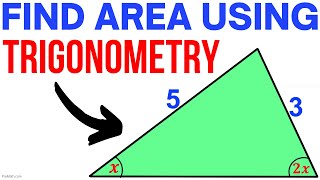Find the Area of this Triangle by Using TRIGONOMETRY | StepbyStep Tutorial