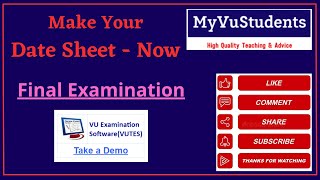 VU Date Sheet || Final Examination || Exam Software Demo || 2021 || 2022 screenshot 1