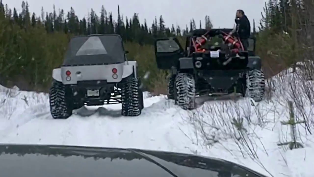 Two Trucks Snow Wheeling & 4x4ing in Kelowna 49" Tires and 38" Tires