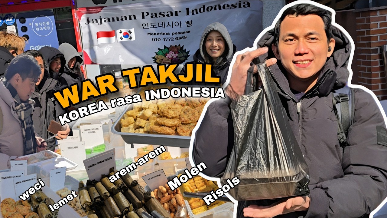 WAR TAKJIL DI KOREA | KETEMU PENJUAL GORENGAN CEWEK MALANG