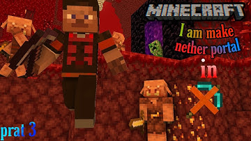 I am make nether portal in no diamond pickaxe part 3# 😀😀