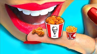 WOW! MINI KFC CHICKEN BUCKET! REAL FOOD! FRIED IN MINI KITCHEN!