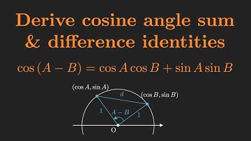 Derive cosine angle sum & difference identities / addition & subtraction formulas