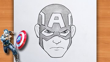 Captain America Drawing ( for kids ) | Avengers drawing | Captain America face Drawing  #avengers