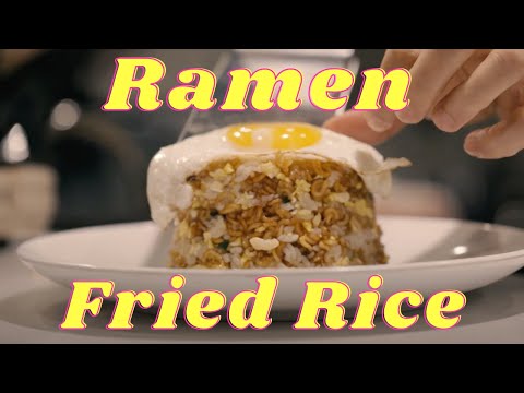 Got leftover rice in the fridge and a packet of instant noodles?

You can make this savoury carb-on-carb dish that requires just a few ingredients. The key is to crush the ramen before cooking so they are well incorporated with the noodles.