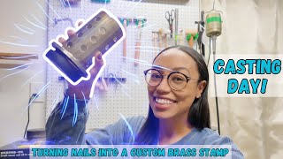 Turning Nails into a Custom Hot Foil Stamp, Casting with Brass, 3D Printing PolyCast, Bambu A1 Mini