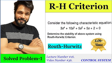 RH Criterion | Solved Problem-1 | Control System