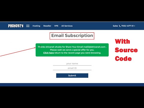 (With Source Code)How to Make Email Subscription Page In PHP 2020