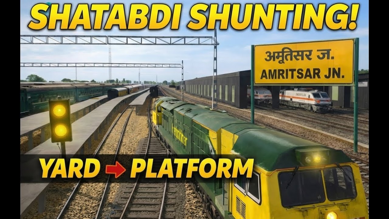 Shunting of Shatabdi Rake | Yard Line → Platform 1 | Amritsar Jn